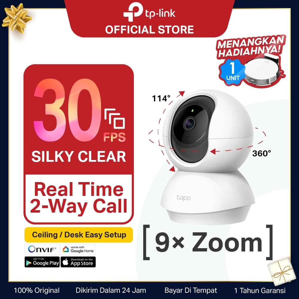 TP-Link | Tapo TC70 TC60 C100 C200 C310 | 1080P Kamera CCTV | PTZ IP WiFi Camera | HD | Indoor | Security Video | Murah Toko | SD Card